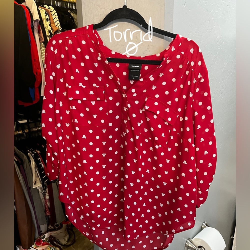 Torrid red mickey mouse blouse, size 0